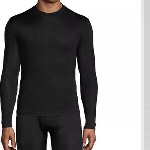 Lands' End Silk Long Underwear Crew Neck Base Layer Top Black M